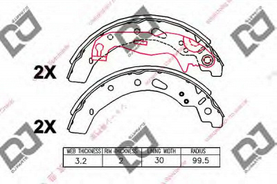 DJ PARTS bs1298 -  Комплект тормозных колодок